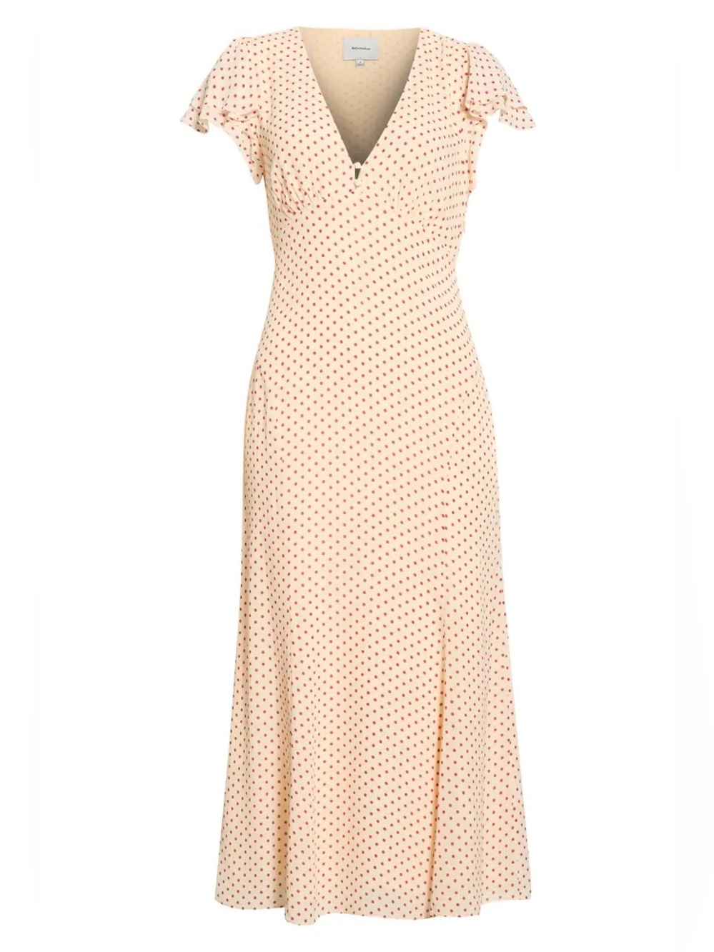 NEW Reformation Polka Dot V-Neck Midi Dress size 4